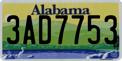 AL license plate 3AD7753