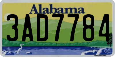 AL license plate 3AD7784