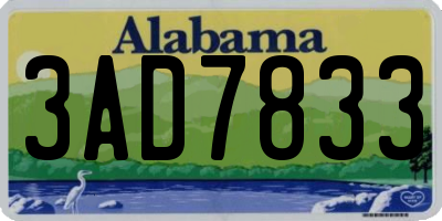 AL license plate 3AD7833