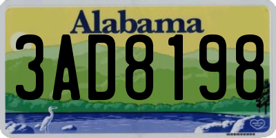 AL license plate 3AD8198