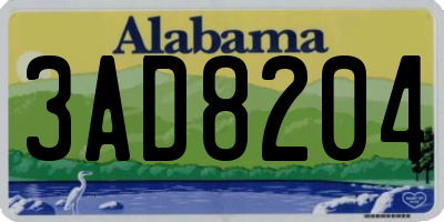 AL license plate 3AD8204
