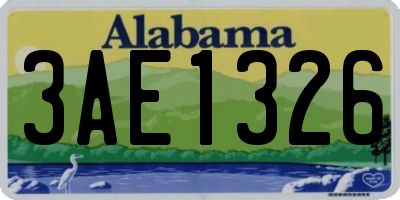 AL license plate 3AE1326