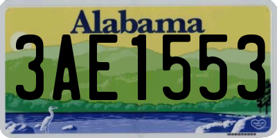 AL license plate 3AE1553