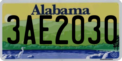 AL license plate 3AE2030