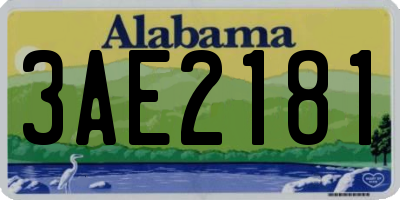 AL license plate 3AE2181