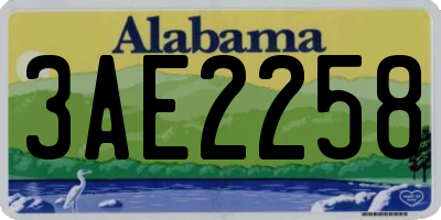 AL license plate 3AE2258