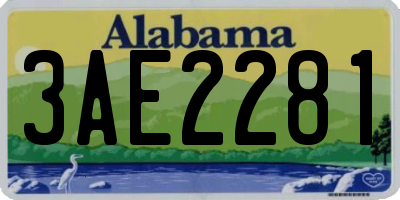 AL license plate 3AE2281