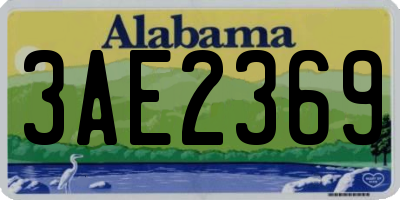 AL license plate 3AE2369