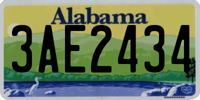 AL license plate 3AE2434