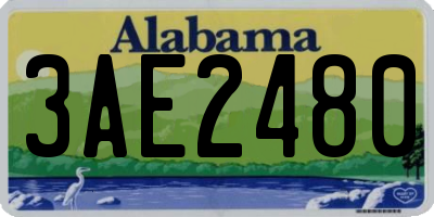 AL license plate 3AE2480