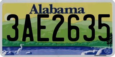AL license plate 3AE2635