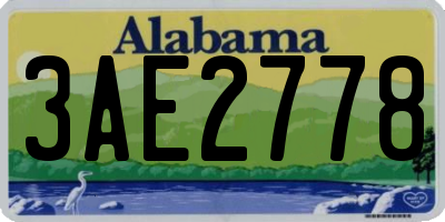 AL license plate 3AE2778