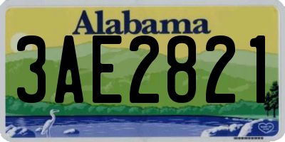 AL license plate 3AE2821