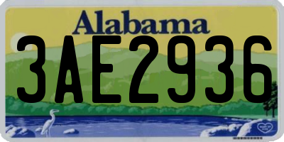AL license plate 3AE2936