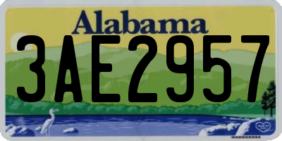 AL license plate 3AE2957
