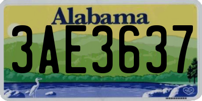 AL license plate 3AE3637