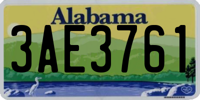 AL license plate 3AE3761
