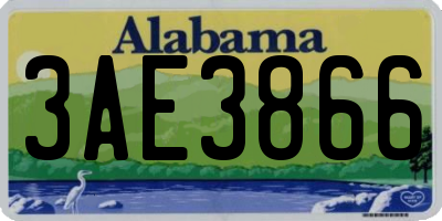 AL license plate 3AE3866