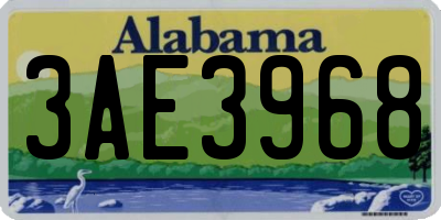 AL license plate 3AE3968
