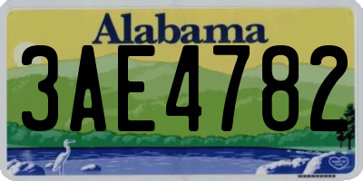 AL license plate 3AE4782
