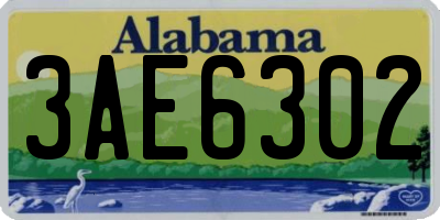 AL license plate 3AE6302