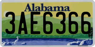 AL license plate 3AE6366