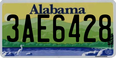 AL license plate 3AE6428