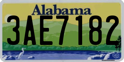AL license plate 3AE7182