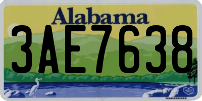 AL license plate 3AE7638