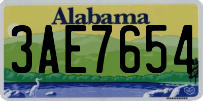 AL license plate 3AE7654