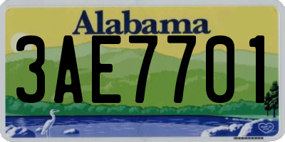 AL license plate 3AE7701