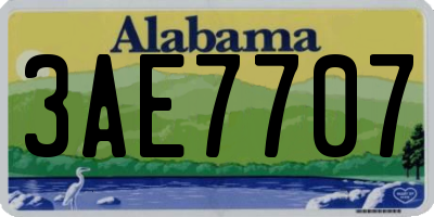 AL license plate 3AE7707