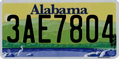 AL license plate 3AE7804