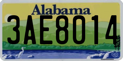AL license plate 3AE8014