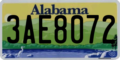 AL license plate 3AE8072