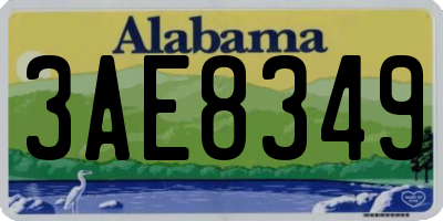 AL license plate 3AE8349