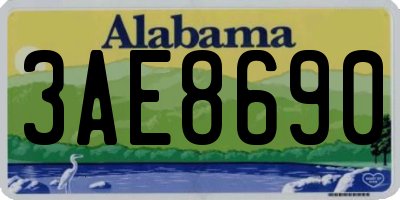 AL license plate 3AE8690