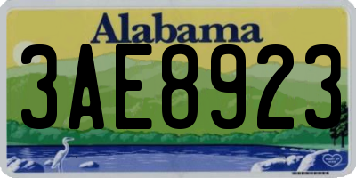 AL license plate 3AE8923