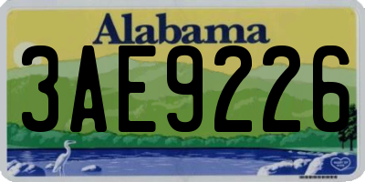 AL license plate 3AE9226