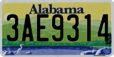 AL license plate 3AE9314