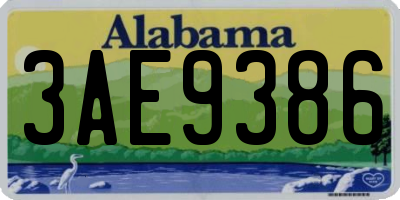 AL license plate 3AE9386