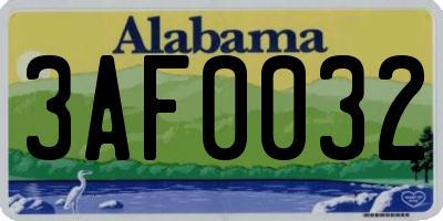 AL license plate 3AF0032