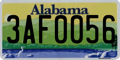 AL license plate 3AF0056