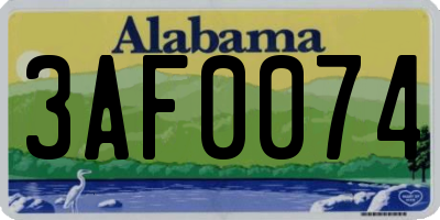 AL license plate 3AF0074