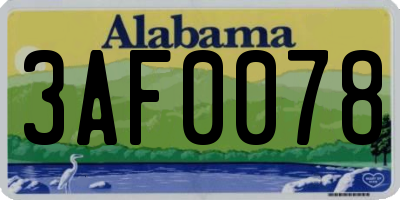 AL license plate 3AF0078