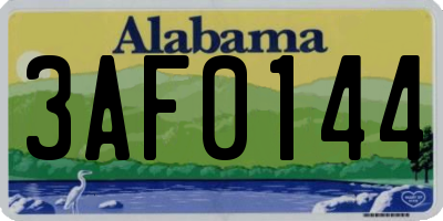 AL license plate 3AF0144