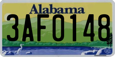 AL license plate 3AF0148