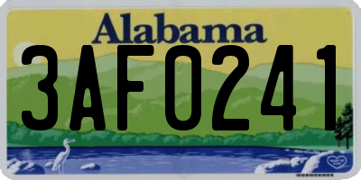 AL license plate 3AF0241
