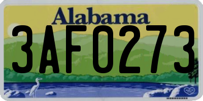 AL license plate 3AF0273