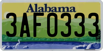 AL license plate 3AF0333